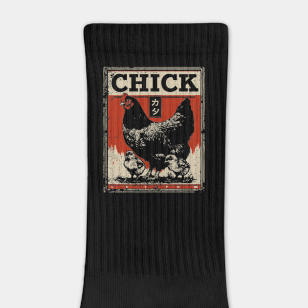 Chicken & her Baby Chicks - Ukiyo-e Style by TuncGK