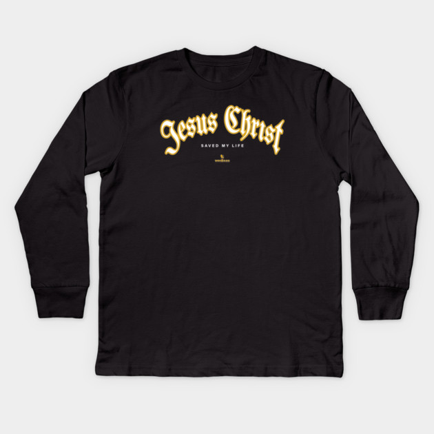 Jesus Christ Saved My Life Kids Long Sleeve T-Shirt by Helio's Store