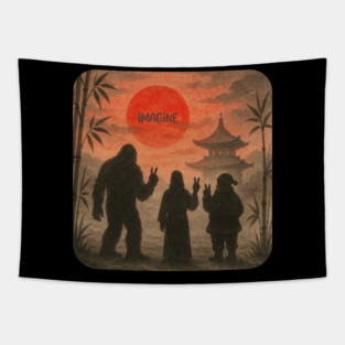 Imagine Peace With Imaginary Friends Tapestry