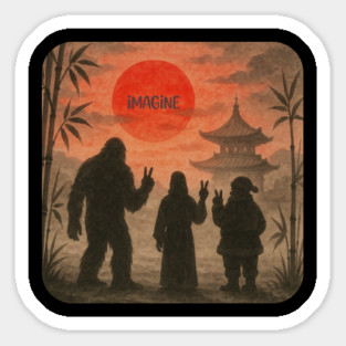 Imagine Peace With Imaginary Friends Sticker