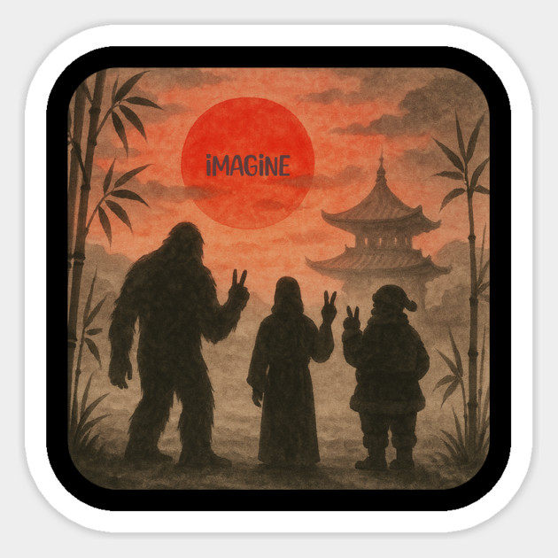 Imagine Peace With Imaginary Friends Sticker by HippieVic
