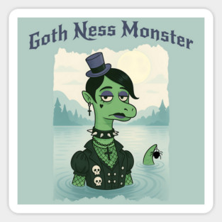 Goth Ness Monster, funny interpretation of a Gothic Nessie Sticker