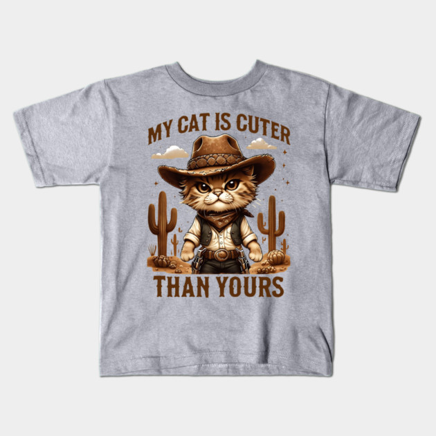 My-Cat-Is-Cuter-Than-Yours Kids T-Shirt by Creatifly Graphic Tees