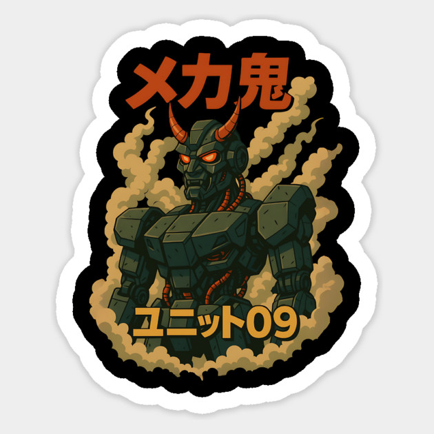 Demon Oni Mech Division 09 Sticker by Designed By Marty
