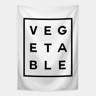Vegetable Boxed (Black) Tapestry