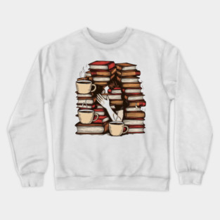 Lost in pages fueled by caffeine Crewneck Sweatshirt