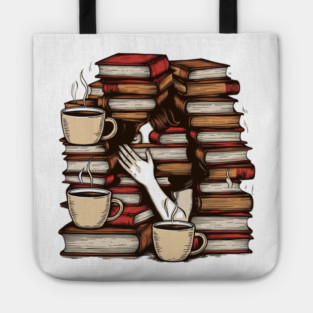 Lost in pages fueled by caffeine Tote