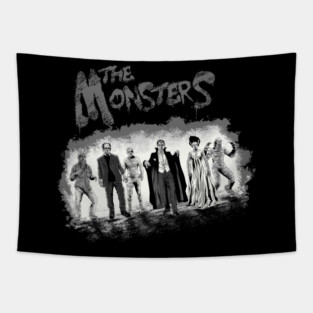 The Monsters BW Tapestry