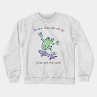 Born Confusing - Funny Frog Meme Crewneck Sweatshirt