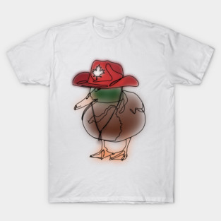 Canadian Mallard Duck Wearing a Firefighter Hat - animalzinhats T-Shirt