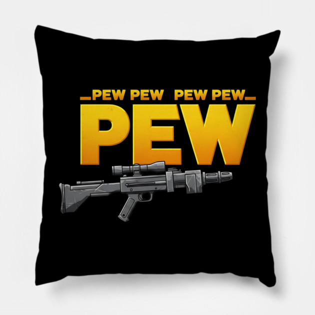 Pew Pew Pew Pillow by Silly Me Studio