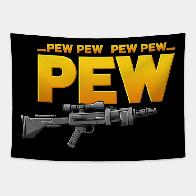 Pew Pew Pew Tapestry by Silly Me Studio