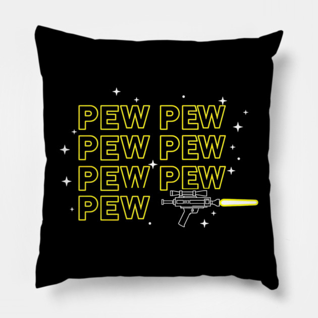 Pew Pew Pew Shooter Pillow by Silly Me Studio