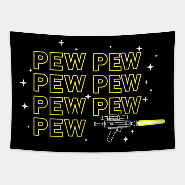 Pew Pew Pew Shooter Tapestry by Silly Me Studio