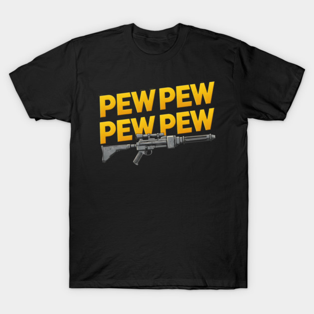 Blaster Pew Pew Pew T-Shirt by Silly Me Studio