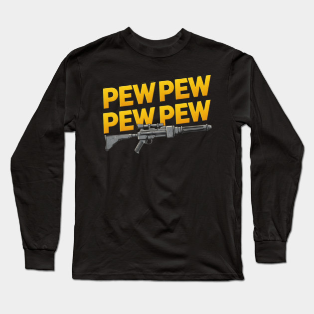 Blaster Pew Pew Pew Long Sleeve T-Shirt by Silly Me Studio