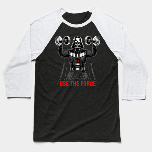 Use the Force | Workout Baseball T-Shirt by Silly Me Studio