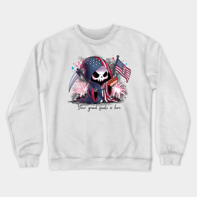 Fourth of July Grim Reaper Crewneck Sweatshirt by H. R. Sinclair