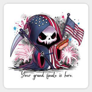 Fourth of July Grim Reaper Sticker