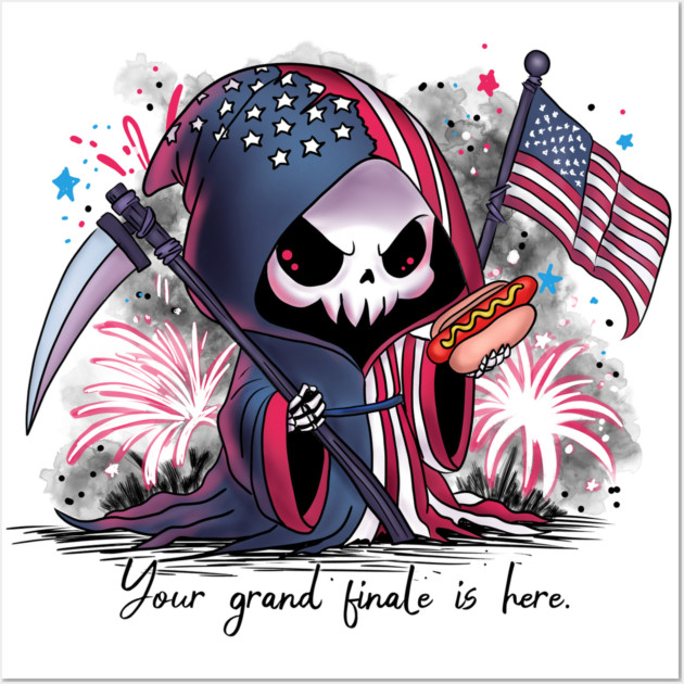 Fourth of July Grim Reaper Wall Art by H. R. Sinclair