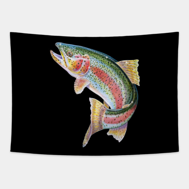 Rainbow Trout Tapestry by Tim Jeffs Art