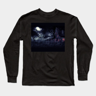 Haunted House and crows Long Sleeve T-Shirt