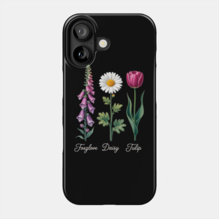 Foxglove-Daisy-Tulip Phone Case