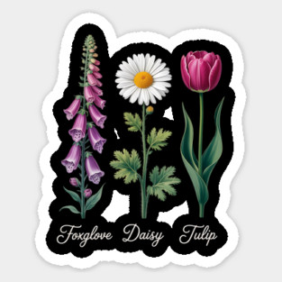 Foxglove-Daisy-Tulip Sticker
