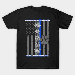 2019 Police K9 Memorial - Thin Blue Line Family T-Shirt
