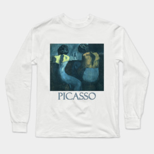 Two Women Sitting at a Bar (1902) by Pablo Picasso Long Sleeve T-Shirt