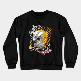 JASON AND THE SCORCHERS 2008 TOUR jason, scorchers, skull, tour shirt, 2008, fire, burn, Crewneck Sweatshirt
