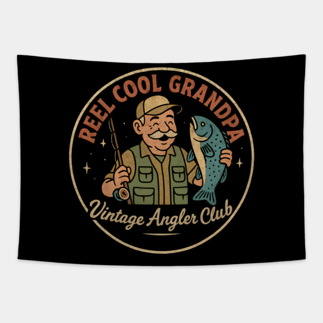 Reel Cool Grandpa – Funny Fishing Shirt for Grandpas Tapestry by Hobby Helpers Merch
