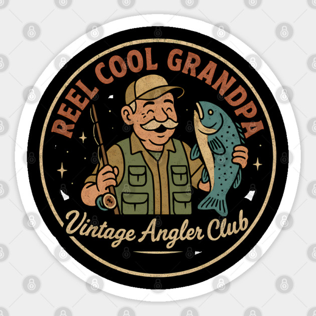 Reel Cool Grandpa – Funny Fishing Shirt for Grandpas Sticker by Hobby Helpers Merch