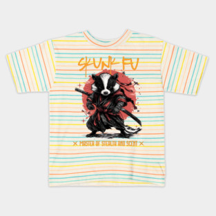 Skunk Fu - Master of Stealth and Scent Samurai Ninja Animal Design Kids T-Shirt