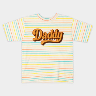 Retro Daddy Typography Design - Vintage Bold Script Style Kids T-Shirt