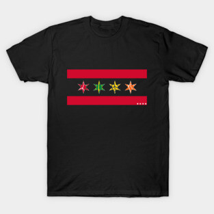 Chicago Flag Starred and Feathered T-Shirt