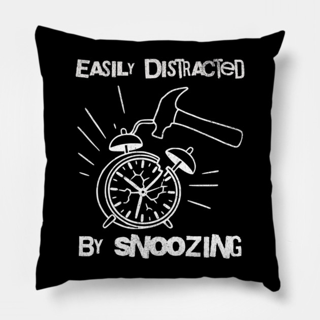 Easily Distracted by Snoozing Pillow by DonWillisJrArt