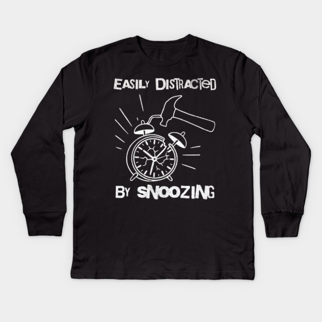 Easily Distracted by Snoozing Kids Long Sleeve T-Shirt by DonWillisJrArt