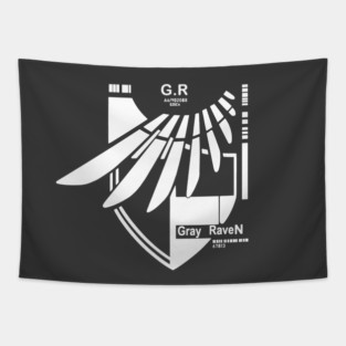 Gray Raven Logo Tapestry