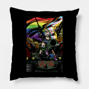 Tank Girl pride flag anarchist gay lesbian trans bisexual Pillow