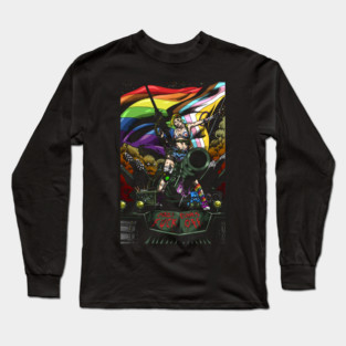Tank Girl pride flag anarchist gay lesbian trans bisexual Long Sleeve T-Shirt