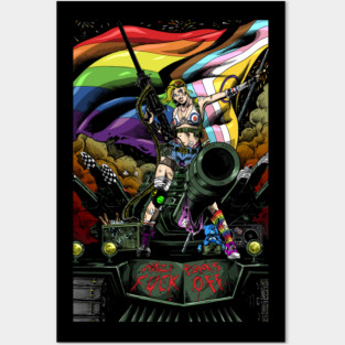 Tank Girl pride flag anarchist gay lesbian trans bisexual Posters and Art