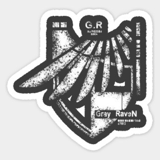 Gray Raven Logo Retro Sticker