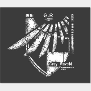 Gray Raven Logo Retro Posters and Art