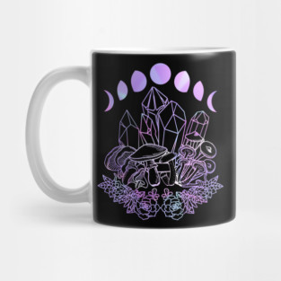 Moon Phases Crystals Mushrooms Succulents Witchy Mug