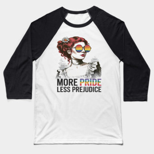 More Pride Less Prejudice LGBT Pride Month Baseball T-Shirt