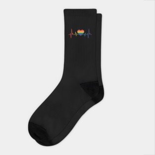 Lovely LGBT Gay Pride Heartbeat Lesbian Gays Love Socks