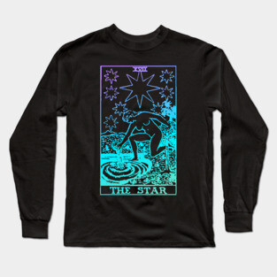 The Star Tarot Card Rider Waite Witchy Long Sleeve T-Shirt