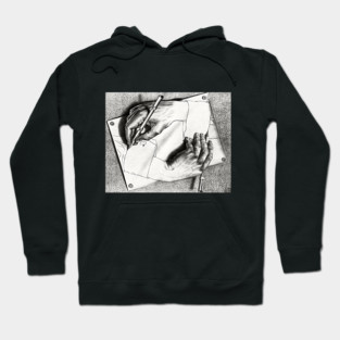 Maurits Escher, Drawing Hands, Optical Illusions, Surrealism Hoodie