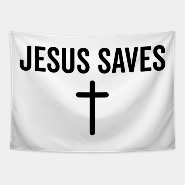 Jesus Saves Tapestry by Frank Ring